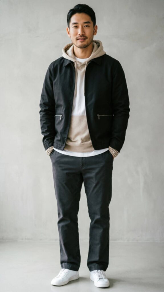 Layered Hoodie with Jacket