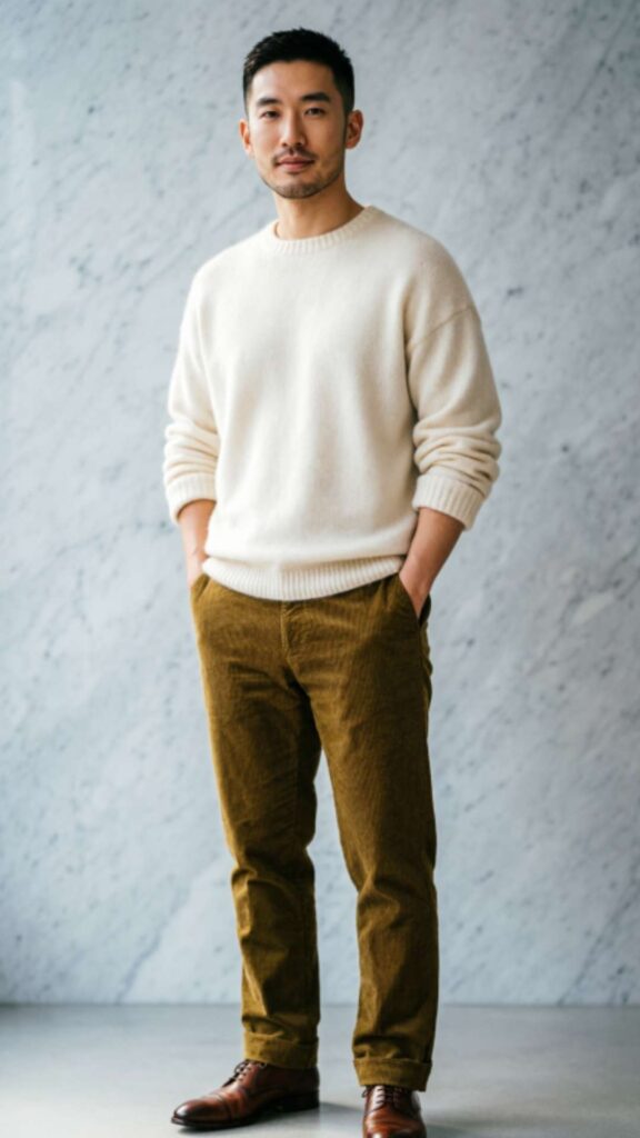 Sweater and Corduroy Pants