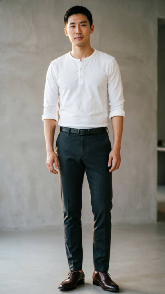 Henley Shirt with Slim Pants