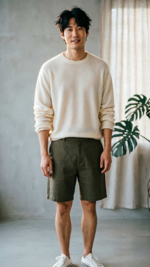 Casual Sweater with Shorts