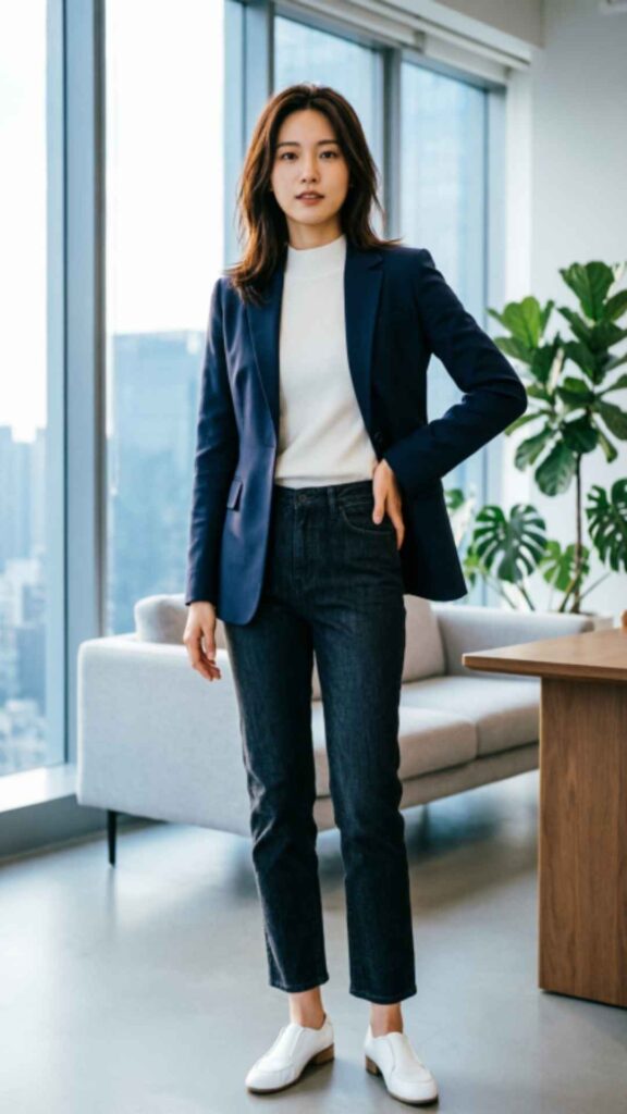 Blazer with Dark Jeans