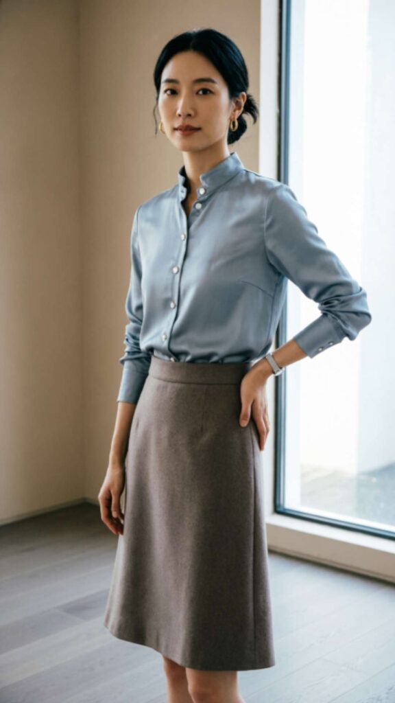Blouse with A-Line Skirt