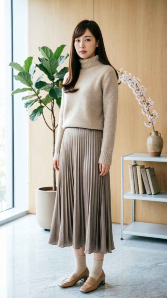 Knit Sweater with Maxi Skirt