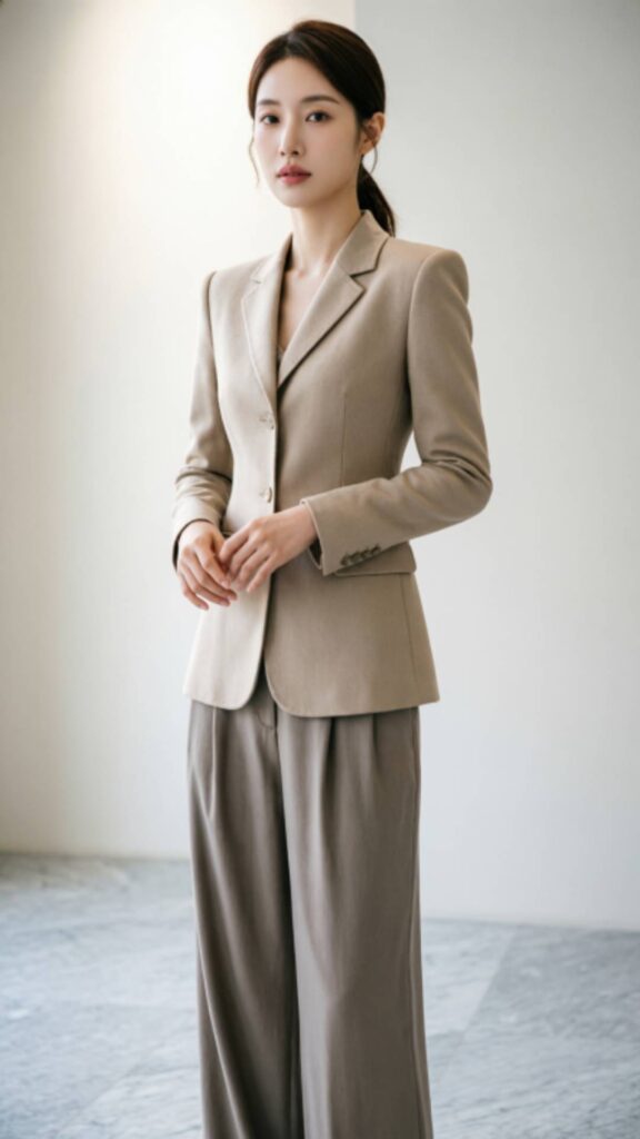 Tailored Blazer with Wide-Leg Trousers