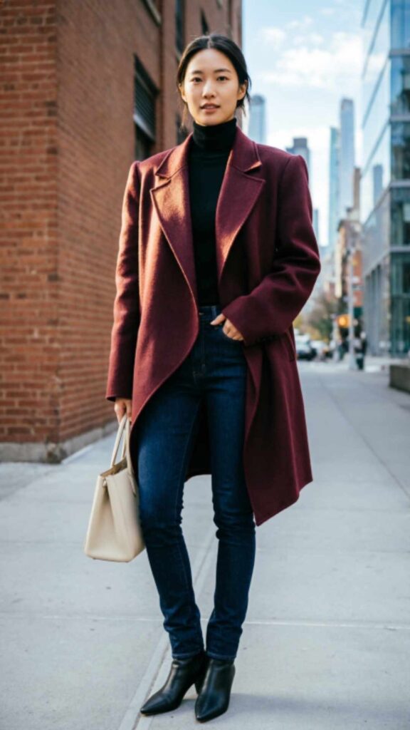 Statement Coat with Skinny Jeans