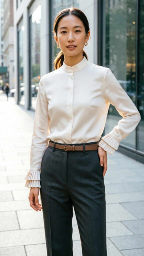 Sophisticated Blouse and Midi Pants