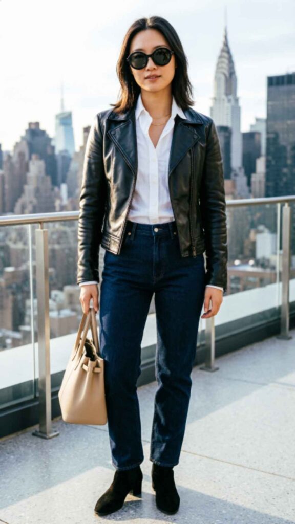 Chic Leather Jacket Ensemble