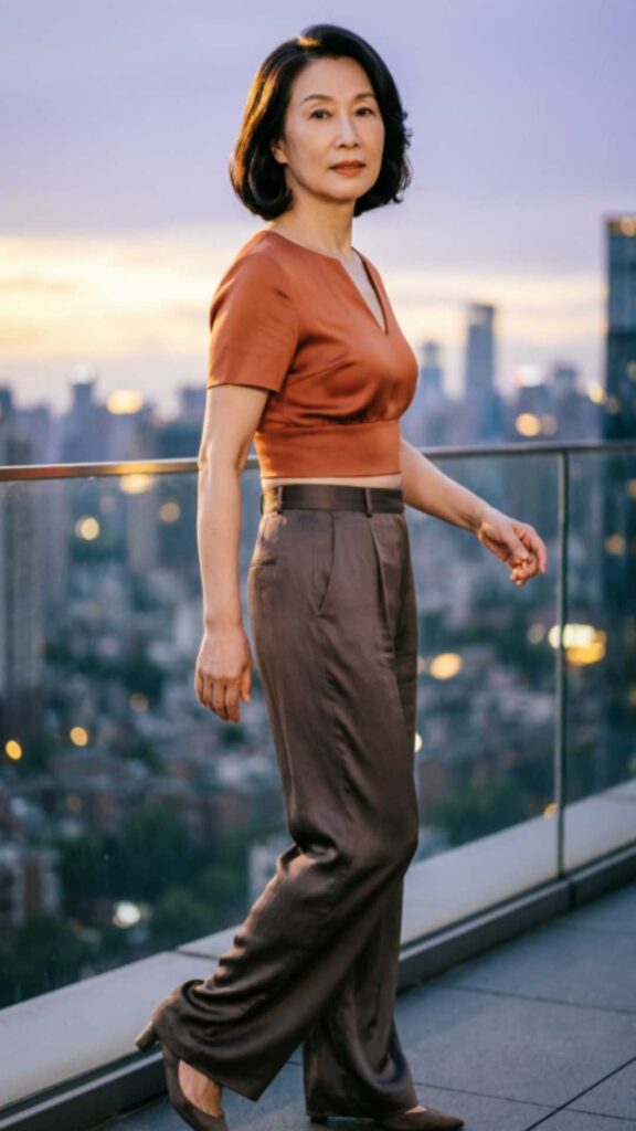 Wide-Leg Pants with Fitted Top