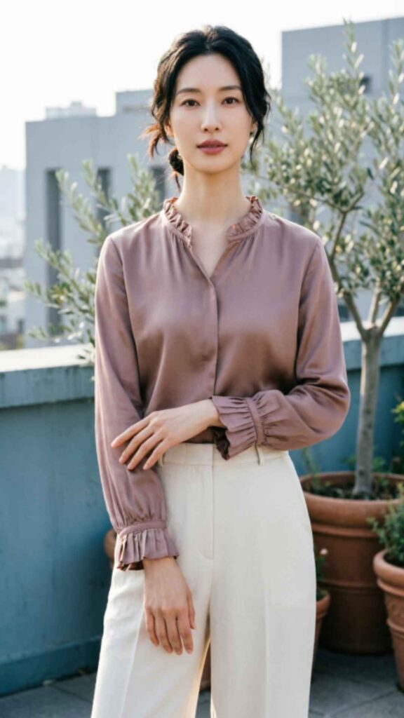 Blouse with Wide-Leg Pants