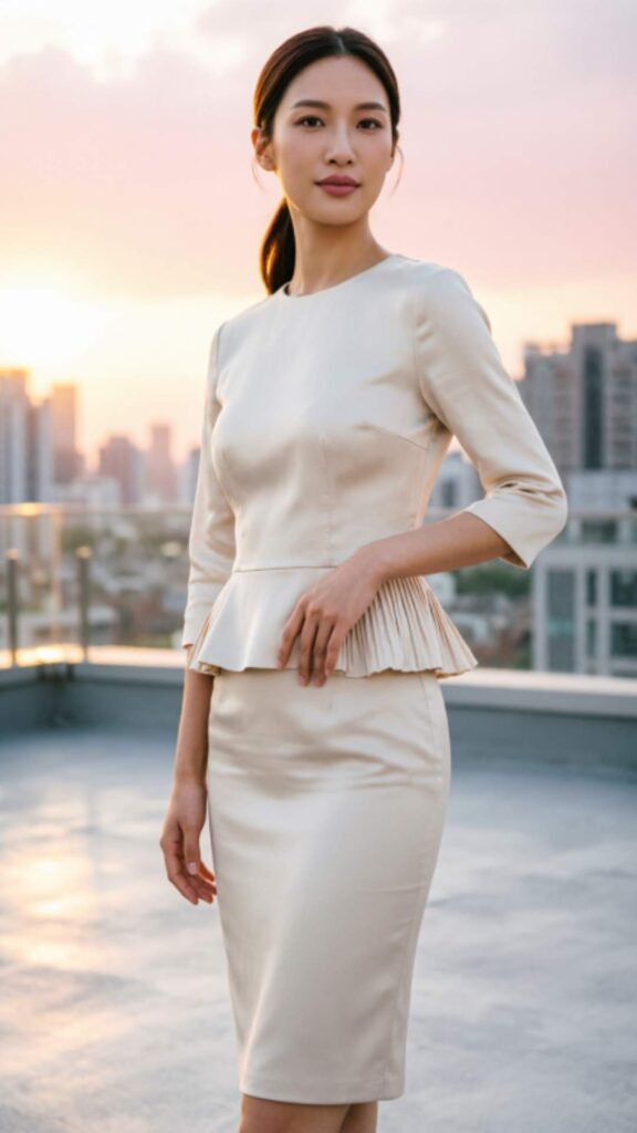 Peplum Top with Pencil Skirt