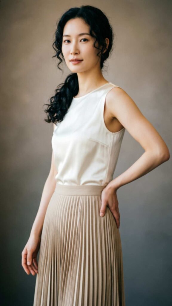 Pleated Skirt with Fitted Top