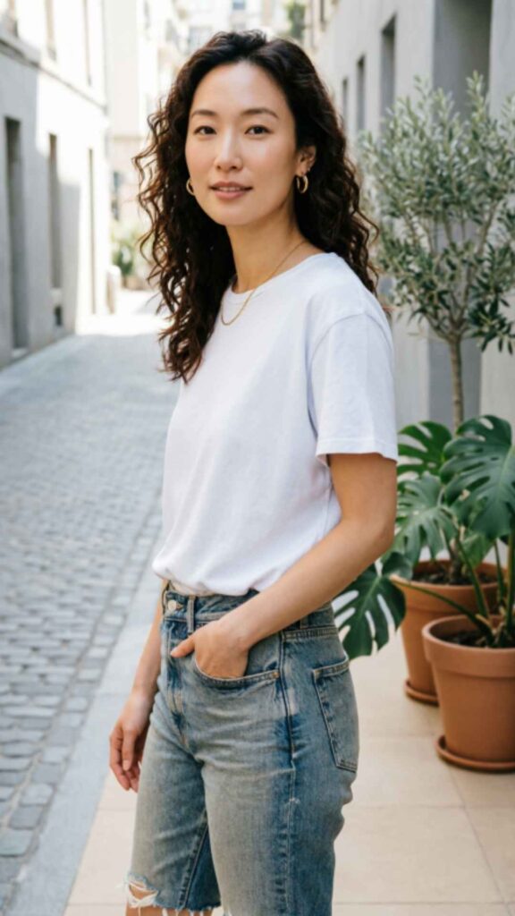 Casual Denim and White Tee
