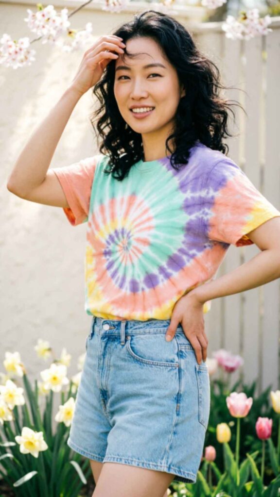 Tie-Dye Tee with Relaxed Jeans