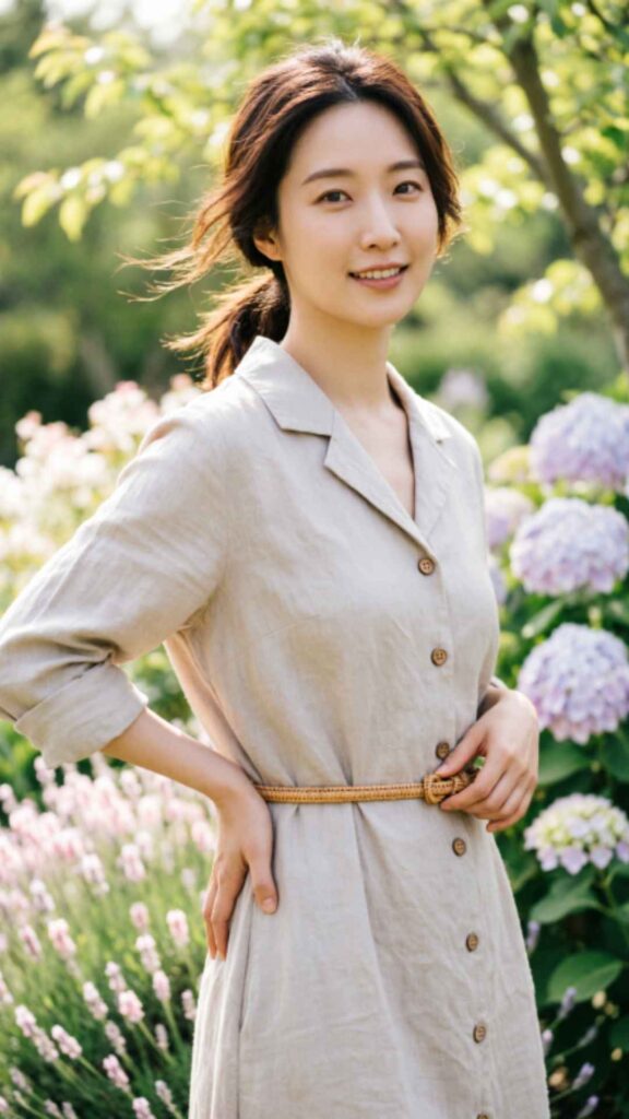 Linen Shirt Dress with Belt