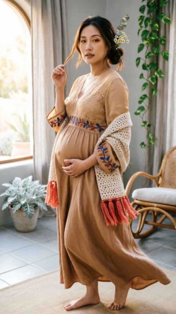 Bohemian Pregnancy Dress Look