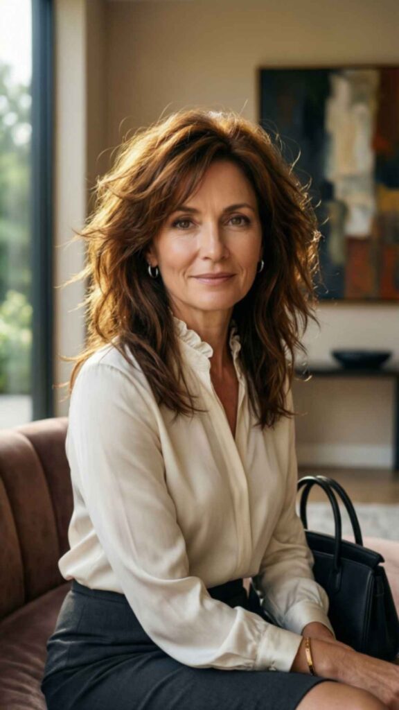 Shoulder-Length Messy Shag