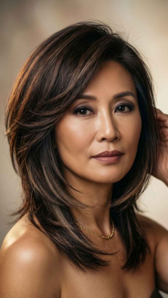 Modern Layered Shag with Side Part