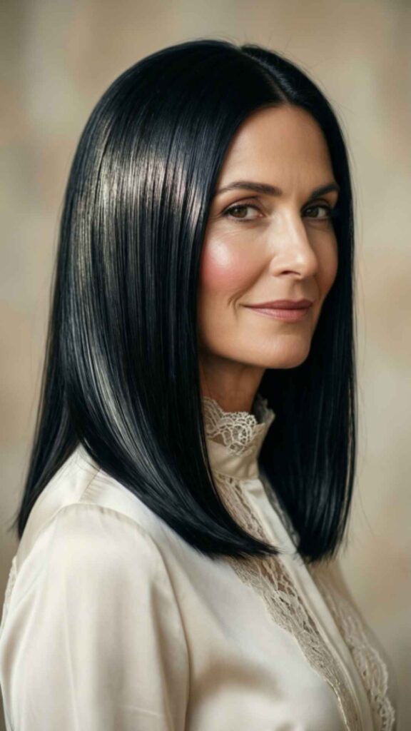 Sleek Straight Hair With Blunt Ends