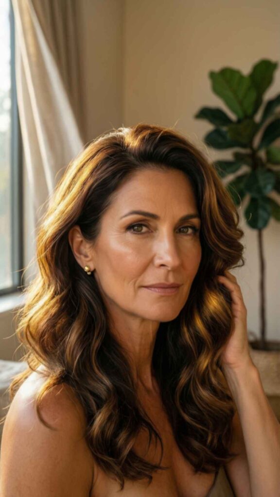 Wavy Lob With Side Part