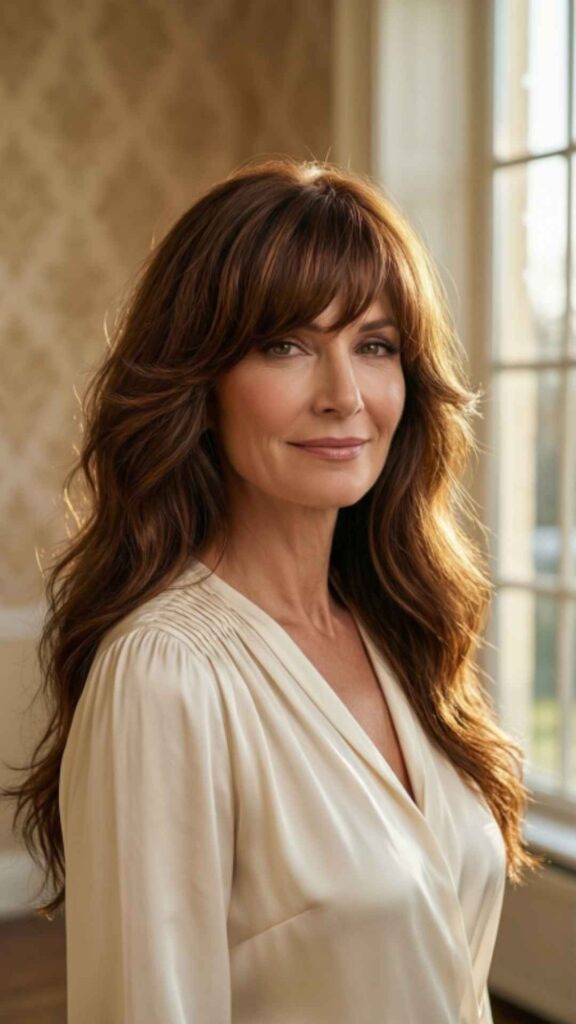 Layered Hair With Curtain Bangs