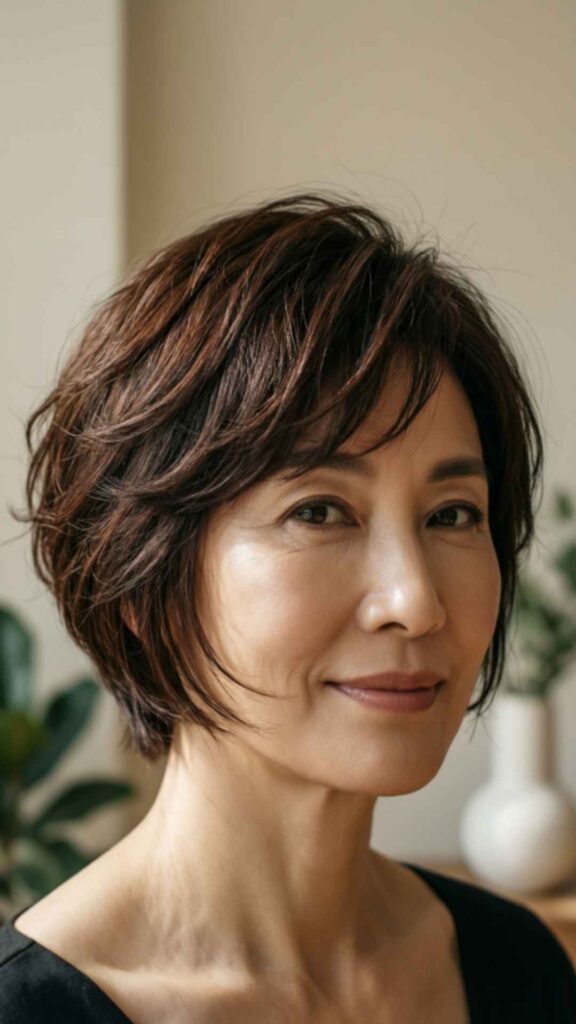 Textured Bob with Bangs