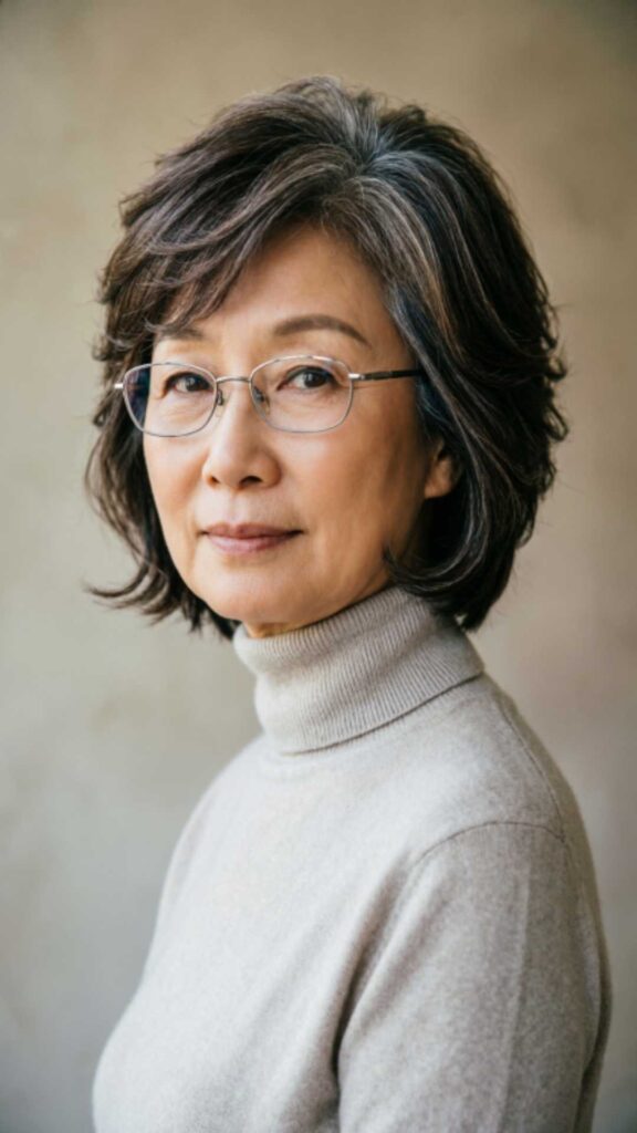 Layered Bob With Glasses