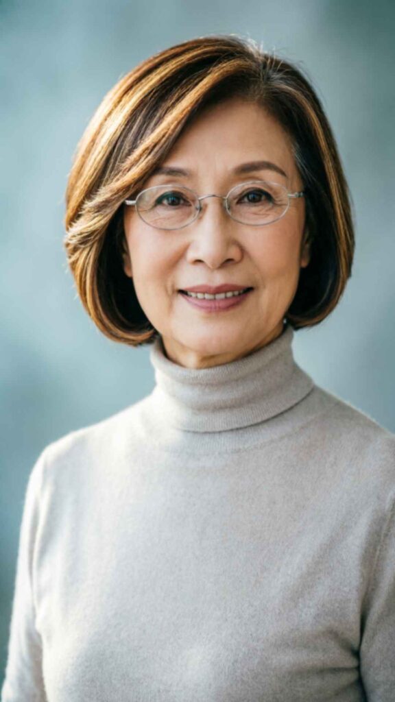 Angled Bob With Glasses