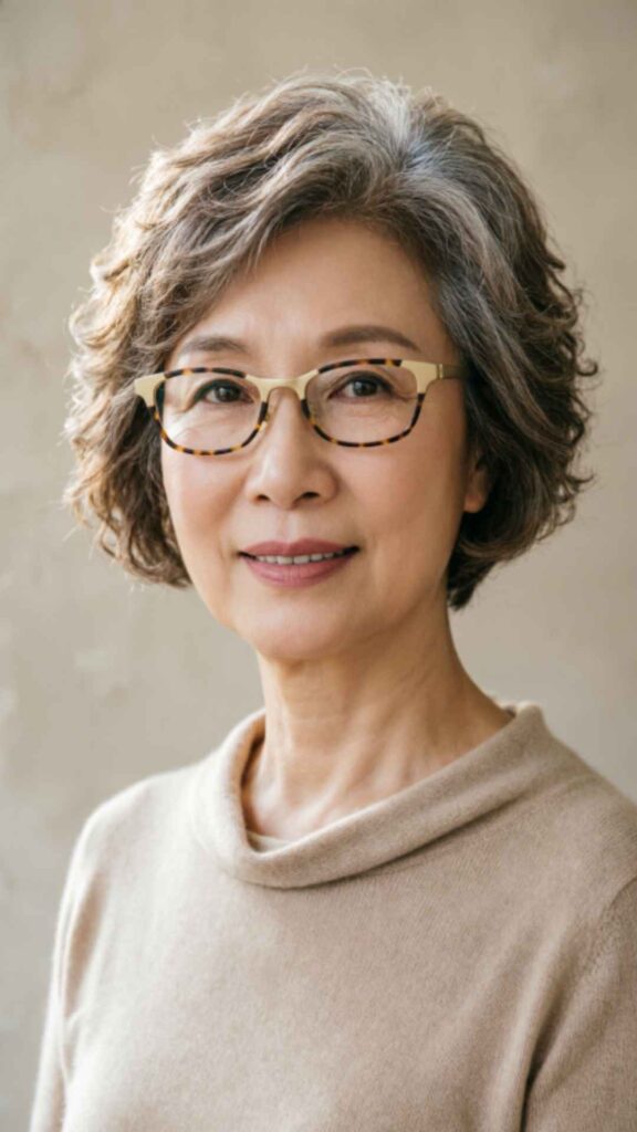 Tousled Short Cut With Glasses