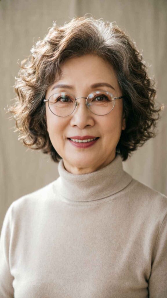 Curly Short Bob With Glasses