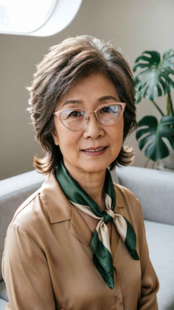 Feathered Short Hair With Glasses