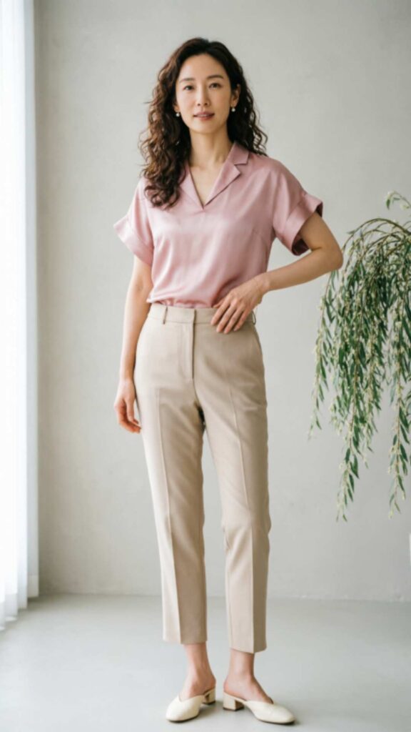 Soft Blouse with Ankle Pants