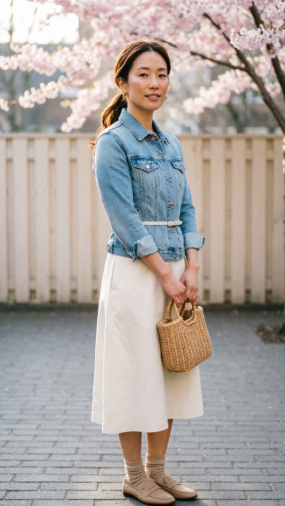 Denim Jacket with Casual Dress