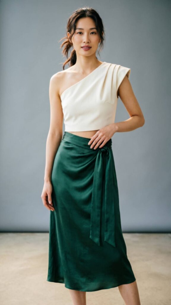 Wrap Midi Skirt with Statement Top