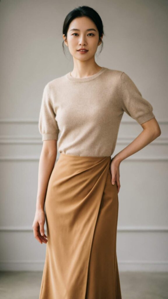 Wrap Skirt with Knit Top