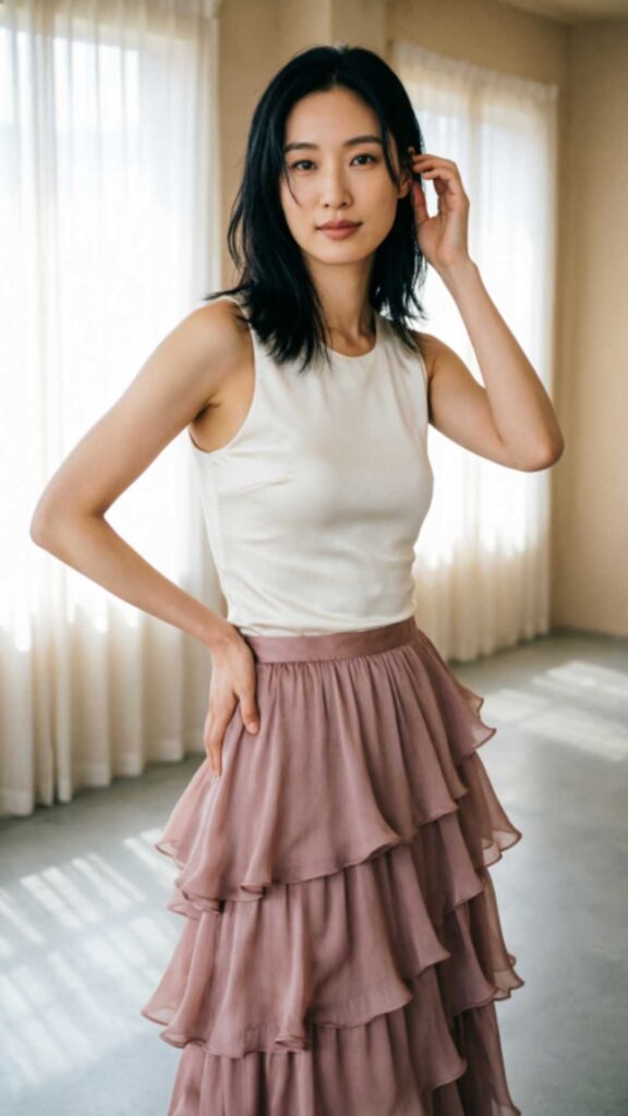 Tiered Skirt with Fitted Tank Top