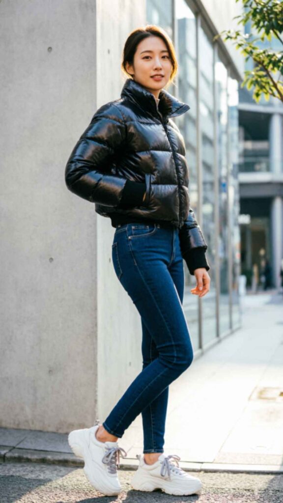 Puffer Jackets with Skinny Jeans