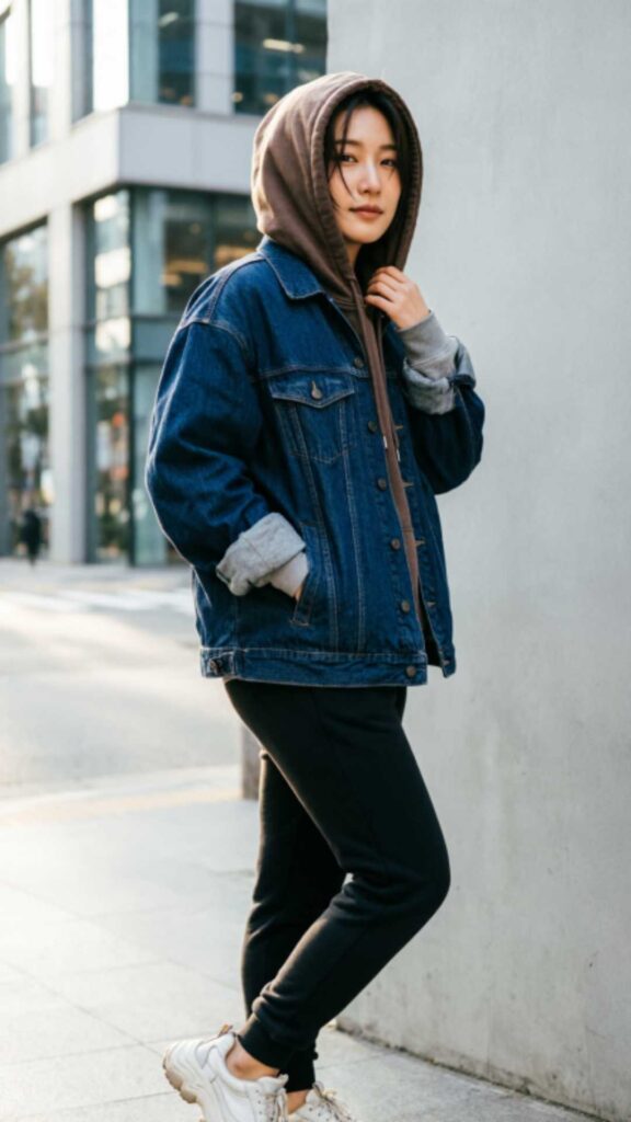 Denim Jackets over Hoodie