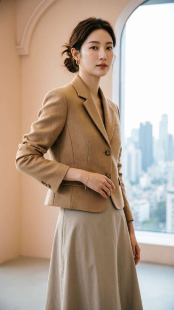 Blazer with Midi Skirt