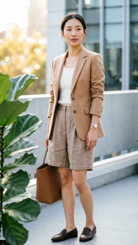 Blazer with Casual Shorts