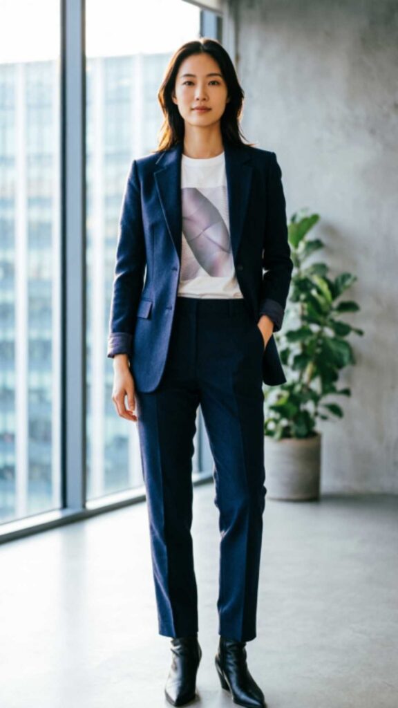 Blazer with Graphic Tee