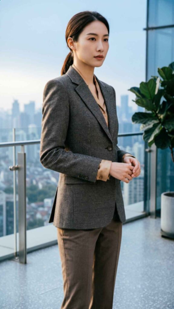 Checked Blazer with Trousers