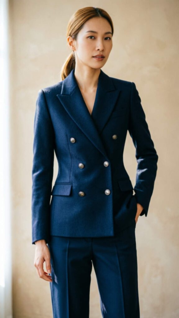 Double-Breasted Blazer with Tailored Pants