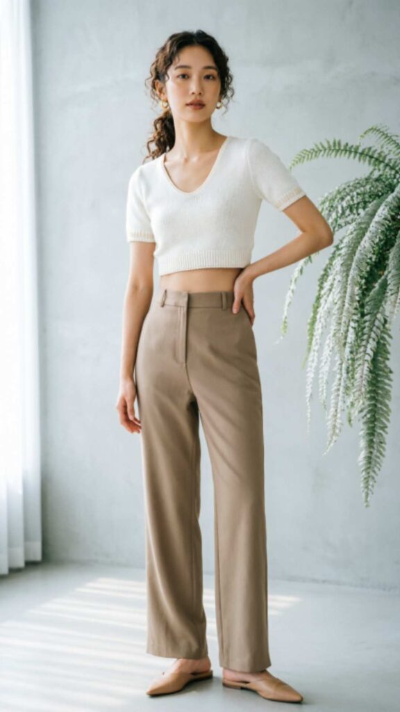 Crop Top with High-Waist Pants