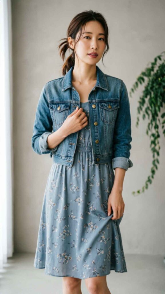 Denim Jacket over a Dress