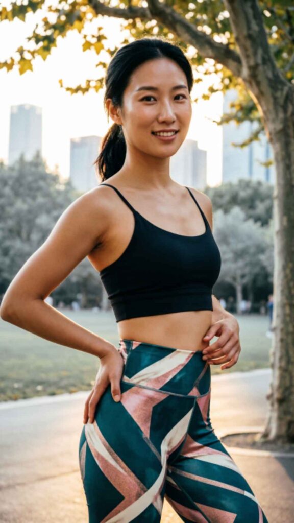 Printed Leggings with Solid Top