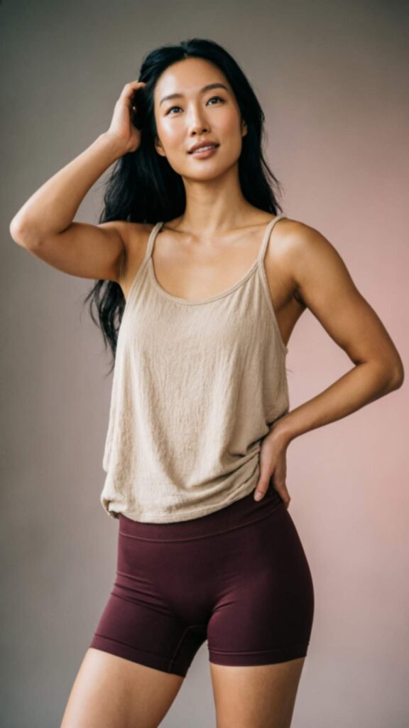 Loose Tank Top with Compression Shorts