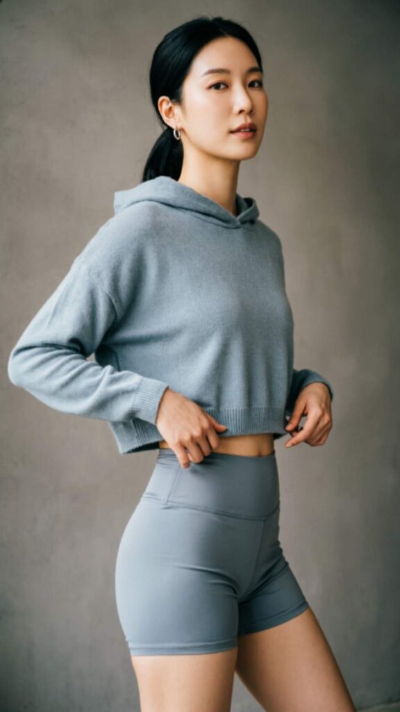 Cropped Hoodie with High-Rise Shorts