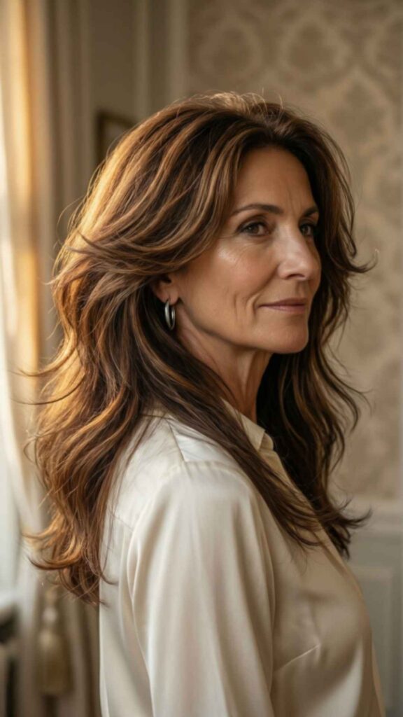 Long Layered Shag with Waves