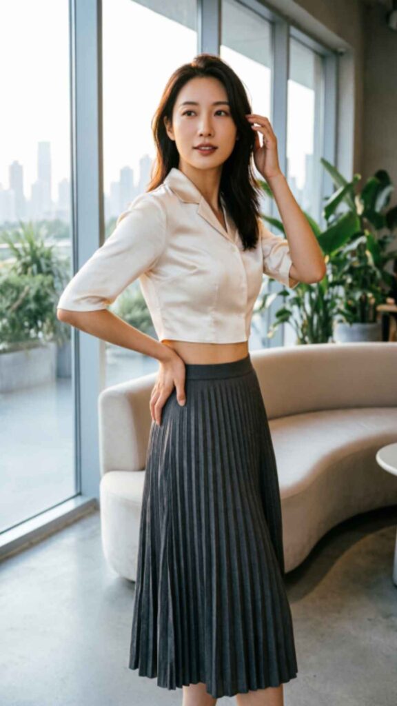 Pleated Skirt with Fitted Top