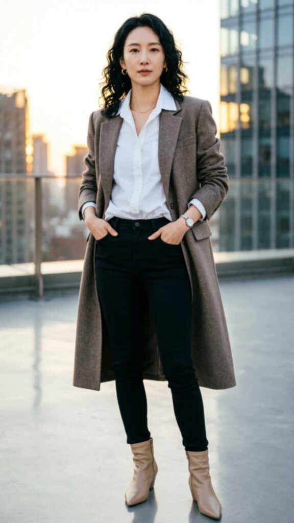 Longline Blazer with Skinny Jeans